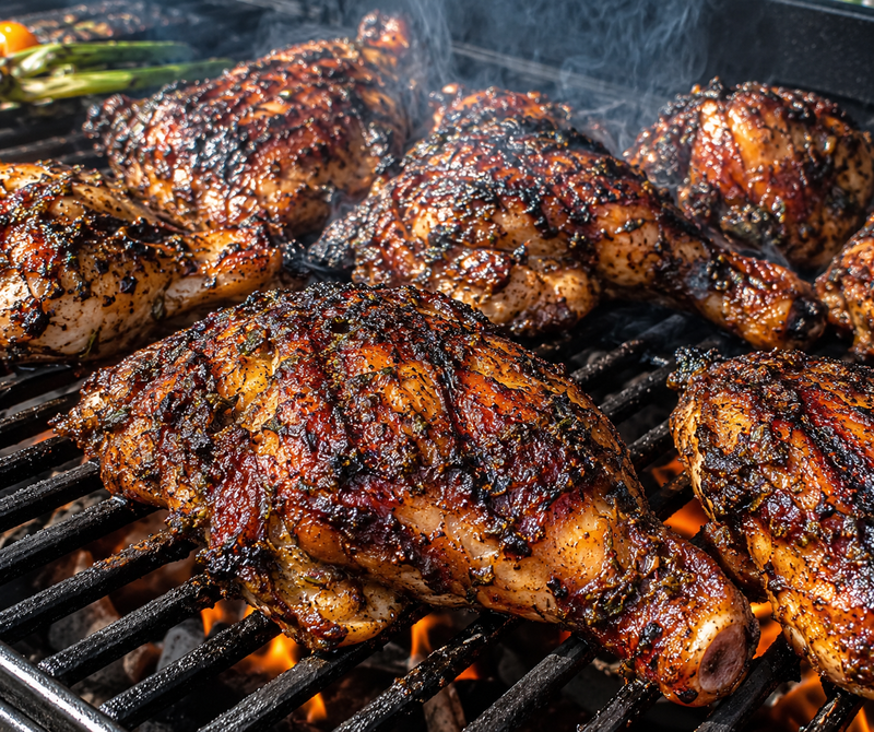 Honey Jerk Chicken Thighs — Oven-Roasted with Sticky Glaze