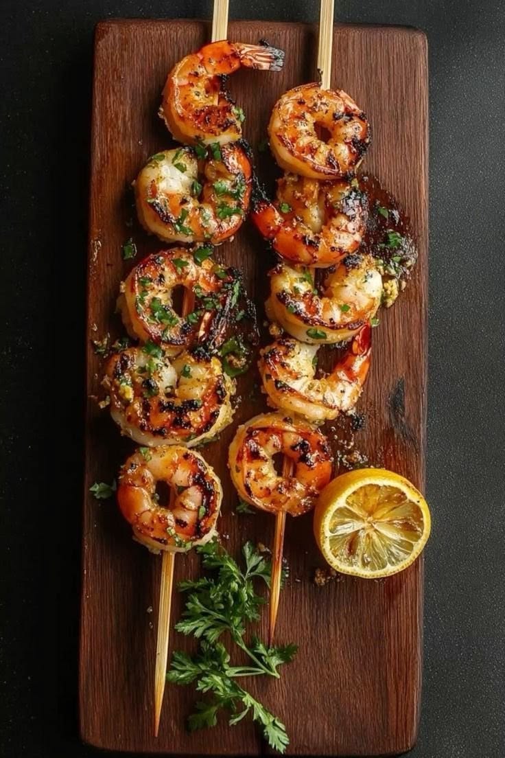 Garlic Butter Shrimp with Lobster Diamonds