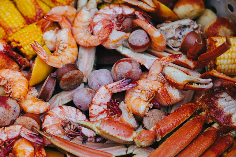 Representative real food photograph for Creole #9 Seafood Boil; photo by Sunira Moses