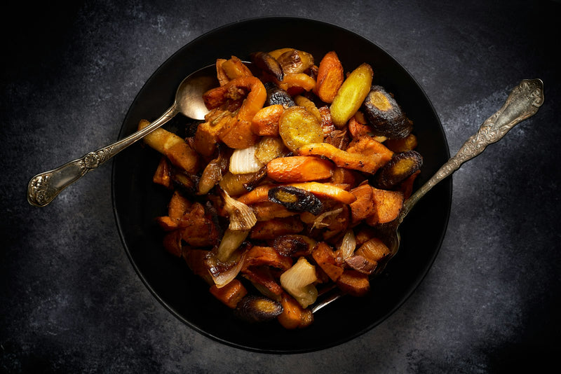 Representative real food photograph for Mile High SPG Roasted Vegetables; photo by Christina Rumpf