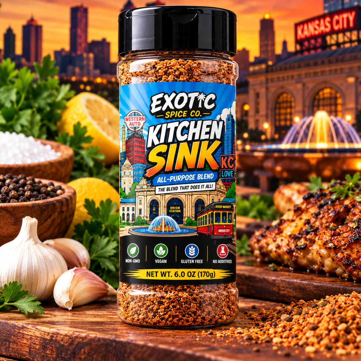 Exotic Spice Co. Kitchen Sink seasoning featured favorite