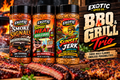 BBQ and Grill Trio featuring Smoke Signals, Sweet Heat Boulevard, and Sunset Jerk
